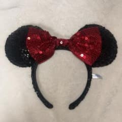 ミニーカチューシャ 黒と赤のスパンコールのサムネイル