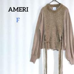アメリヴィンテージ ニット Ameri（アメリ）の「NEWS PAPER JACQUARED KNIT TOP（ニット/セーター