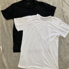 速乾　メッシュ生地　Tシャツ 2枚セット ブラック ホワイト Mサイズ　スポーツのサムネイル
