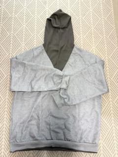オシャレ⭐️ 2XL メンズ パーカー グレー×ダークグレー重ね着風のサムネイル