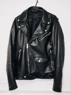 【美品】人気 ZARA フェイクレザー ダブルライダースジャケット ブラック Mのサムネイル