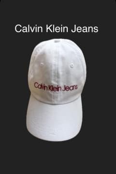 【Calvin Klein Jeans】ロゴ刺繍キャップ ホワイト サイズ調整可のサムネイル