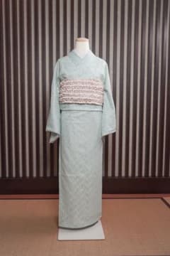 レース着物　洗える着物　ミントグリーン　春　和洋折衷のサムネイル