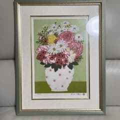 青木乃里子 ジクレー版画 額装 花柄アート14/200 - メルカリ