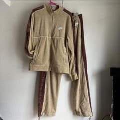 supreme x nike ベロアジャージ　ベージュセットアップ　Lサイズのサムネイル
