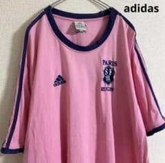 adidas リンガー Tシャツ ストライプ 刺繍ロゴ ピンク 2XLのサムネイル