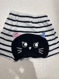 猫顔デザイン ボーダーショートパンツ 80cmのサムネイル