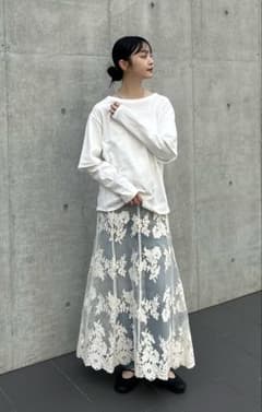 CLANE SHEER FLOWER LACE SKIRT IVORY 2 - メルカリ