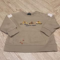 ベージュ トレーナー はたらくくるま 刺繍付きのサムネイル