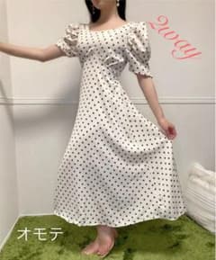 ドットワンピース　白　2way Sのサムネイル