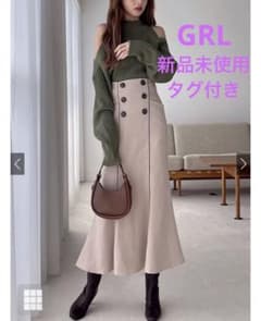 レザーパイピングマーメイドスカート[tu436] GRLのサムネイル