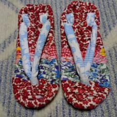 ハンドメイド　布ぞうり 布草履　25cm⑦のサムネイル