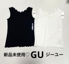 新品未使用♡GUジーユー/レースタンクトップ/黒ブラック白ホワイト/S