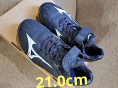 少年野球　Mizuno 黒 スパイク ベルクロ付き　21.0cmのサムネイル