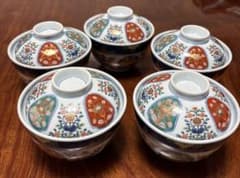 有田焼　賞美堂　其泉窯　染錦四方割木甲草花文　三段重　金彩古伊万里　色絵　蓋付き 有田焼_賞美堂_其泉窯_染錦四方木甲草花文_蓋付き丼ぶり_色絵_金彩古