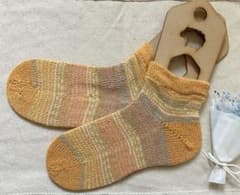 手編み靴下　コットンのサムネイル