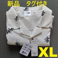 GU ジョジョの奇妙な冒険 コラボ オープンカラーシャツ(5分袖) XL