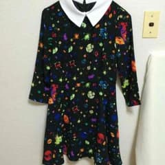 週末価格！個性的♡襟付き宝石柄OP♡のサムネイル