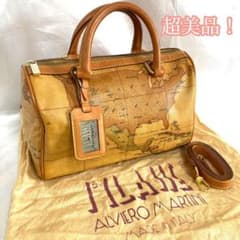 【超美品】プリマクラッセ 2way ミニボストン ショルダーバッグ 地図柄のサムネイル