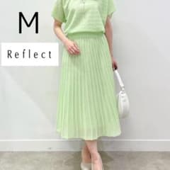 新品】リフレクト シアージャカード スカート M 9号 ライトグリーン