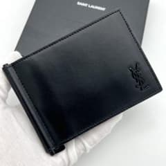 サンローランパリ マネークリップ YSLロゴ タイニーカサンドラ 黒
