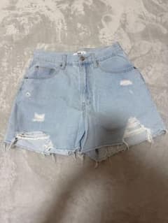 WEGO ダメージデニムショートパンツ ライトブルー Mサイズのサムネイル