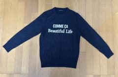 COMME CA ISM 長袖ニット ネイビー Mのサムネイル