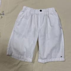 【美品】トミーヒルフィガー ハーフパンツ 白 164 ウエスト調整ゴムのサムネイル