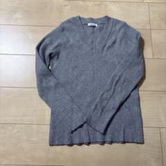 トップス グレー Vネック リブニットのサムネイル