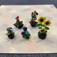 ミニチュア 鉢植え 朝顔 樹脂粘土 ハンドメイドのサムネイル