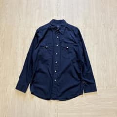 00s OLD GAP ブロードウエスタンシャツ 紺のサムネイル