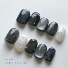 22］ネイルチップ ニュアンスネイル モノトーン マグネットネイル