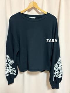 裏起毛★ZARA 袖刺繍　クロップド　プルオーバーのサムネイル