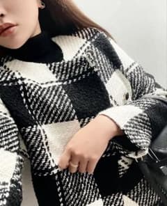 sheller ブロックチェックツイードジャケット - メルカリ