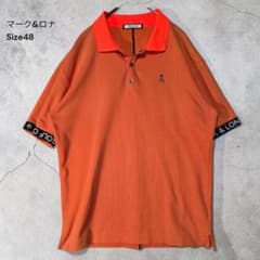 美品✨マーク＆ロナ バイカラーポロシャツ 48 L オレンジ スカル
