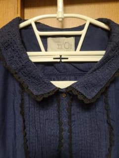 n'Or LABEL ネイビー レース襟 ブラウス 大きいサイズのサムネイル