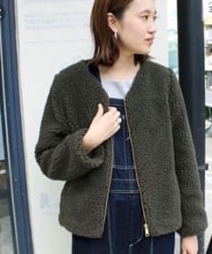 slobe iena  ボアVネックノーカラーブルゾンのサムネイル