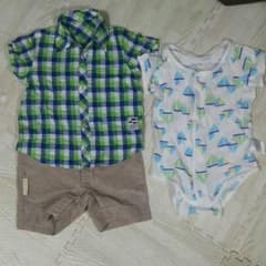 まめたん様専用☆赤ちゃん本舗半袖ロンパース&肌着セットのサムネイル