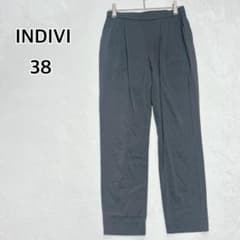 INDIVI Tapered Pants, Elastic Waist, Stretch, Size M, Gray i6113