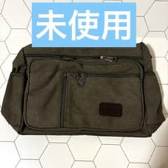 【新品未使用】PuAnti 多機能 キャンバス ショルダーバッグ カーキ 帆布のサムネイル