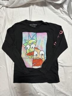RICK AND MORTY 長袖Tシャツ ブラック M US古着