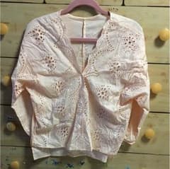 ゆき☆ち様専用【未使用】しまむら スカラップシャツ 七分袖（L）のサムネイル