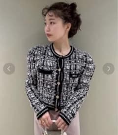 LILY BROWN×MARY QUANT ツイードニットカーディガンのサムネイル