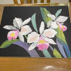 【ちぎり絵】「カトレア」　ハンドメイド　(P 10サイズ) 暮らしに彩りを 和紙ちぎり絵 ハンドメイド カトレア - メルカリ