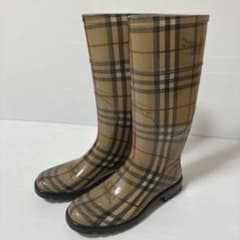 BURBERRY バーバリー ノバチェック レインブーツ ホースロゴ 36 - メルカリ