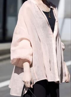 SLOBE IENA ラミースキッパーシャツ シアーブラウス ピンク 長袖