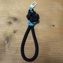 パラコード 肉球キーリング ブラック ターコイズのサムネイル