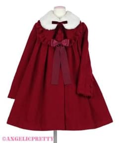 Angelic Pretty マリアンヌコート 赤 ファーなし 美品 - メルカリ
