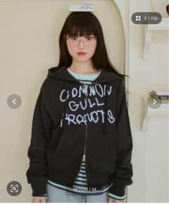 【M】COMMON GULL PRODUCTS ジップアップパーカー ブラックのサムネイル