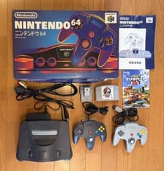 任天堂 NINTENDO64 本体 コントローラー2個 マリオカート64ソフト付のサムネイル